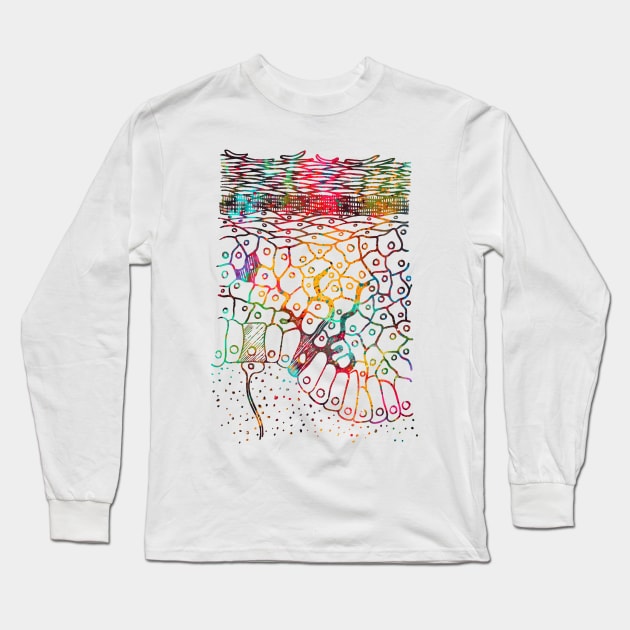 Anatomical skin layers Long Sleeve T-Shirt by erzebeth